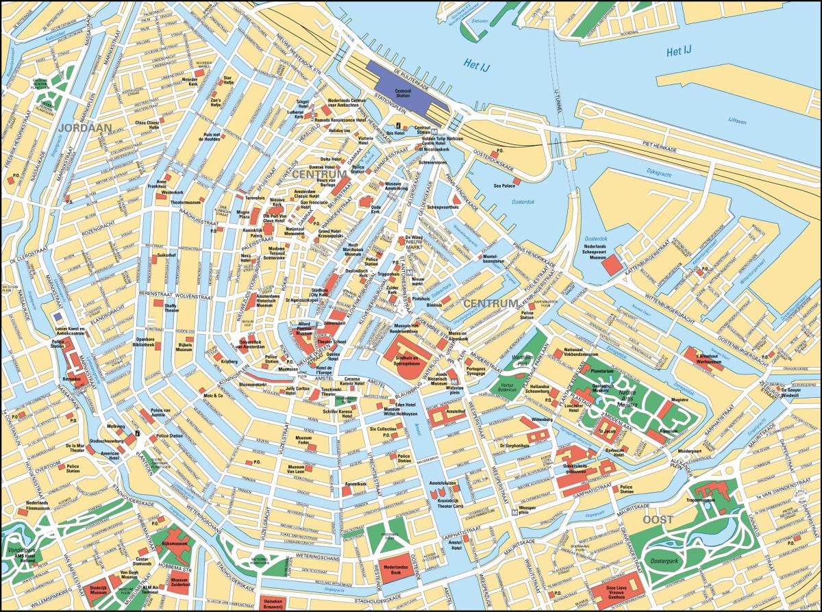 Amsterdam centrum miasta mapa