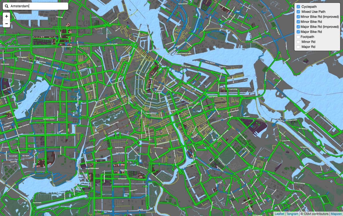 Amsterdam mapa cyklu 