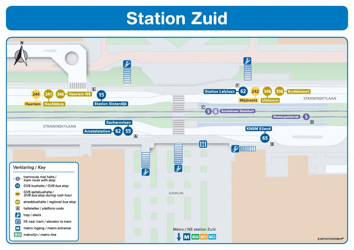 mapa stacji Amsterdam 