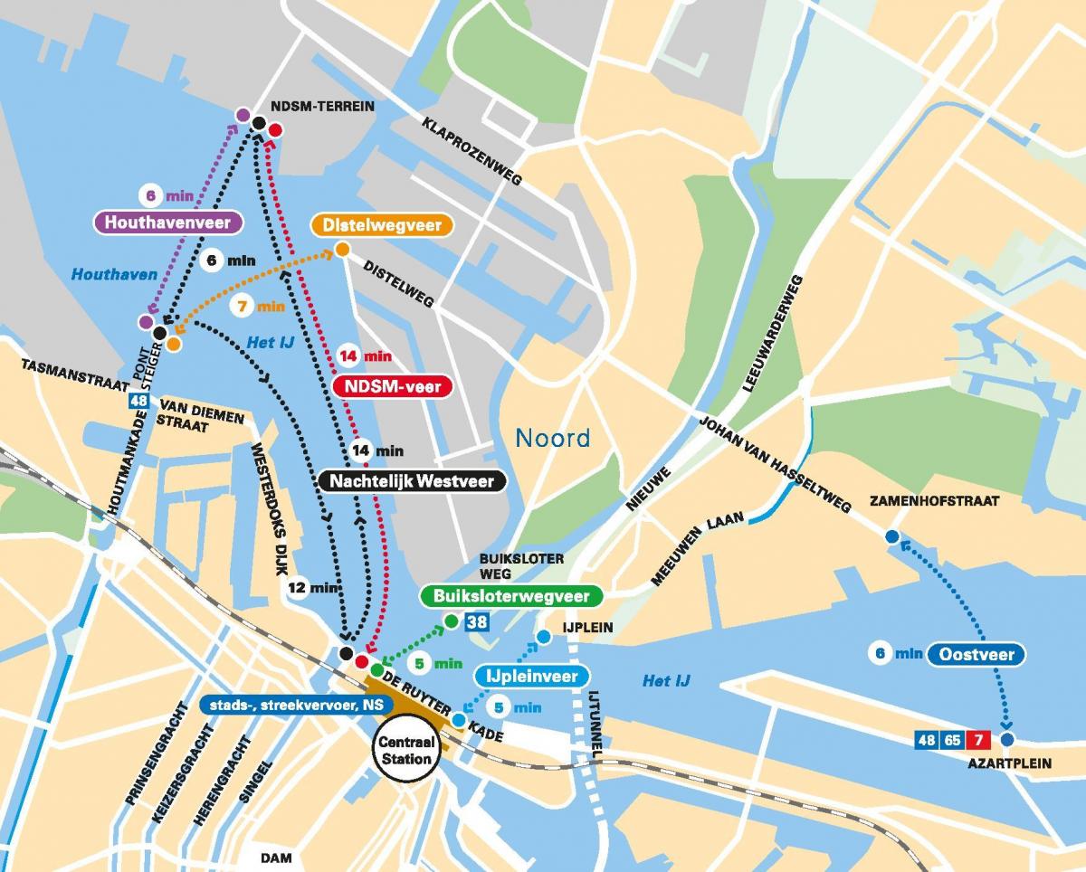 mapa Amsterdamu na prom