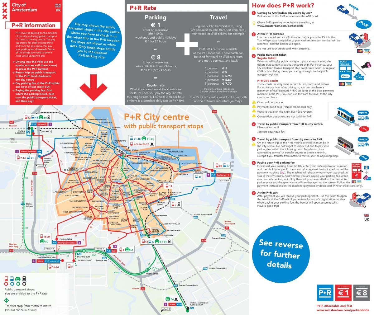 Amsterdam park and ride miejsca na mapie