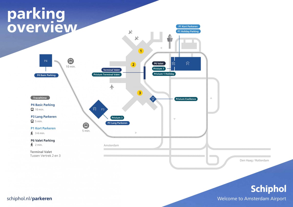 mapa Schiphol parking