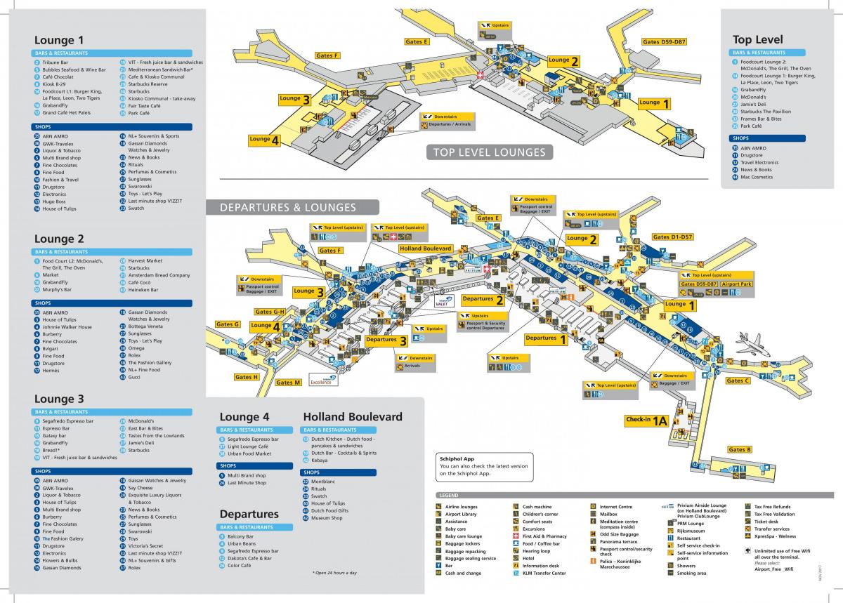 Schiphol mapa transfer do / z lotniska 
