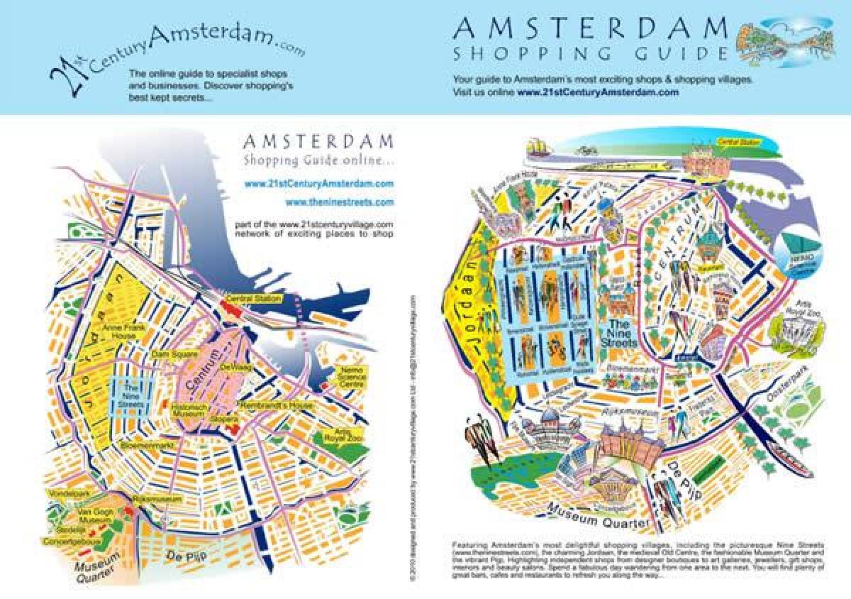 Sklepy Amsterdamu, ulica na mapie
