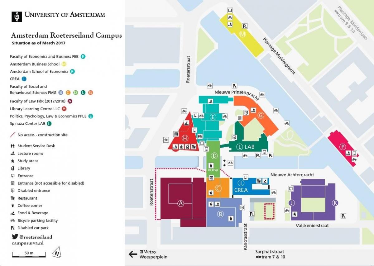 mapa na uniwersytecie w Amsterdamie
