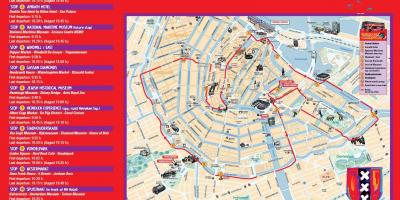 Amsterdam autokarem, wycieczka na mapie
