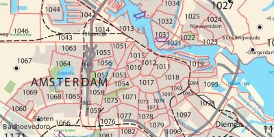 Mapa Amsterdamu Kod pocztowy