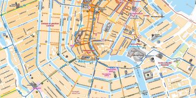 Mapa centrum Amsterdamu