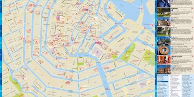 Miasto Amsterdam mapa z atrakcjami turystycznymi