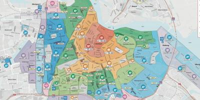Amsterdam parkingowych wejść na mapie